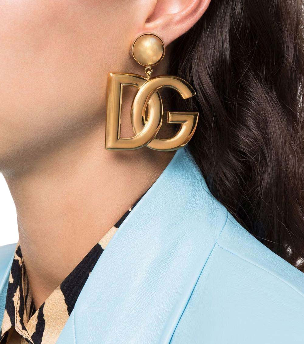 Golden Logo Drop Earrings 4