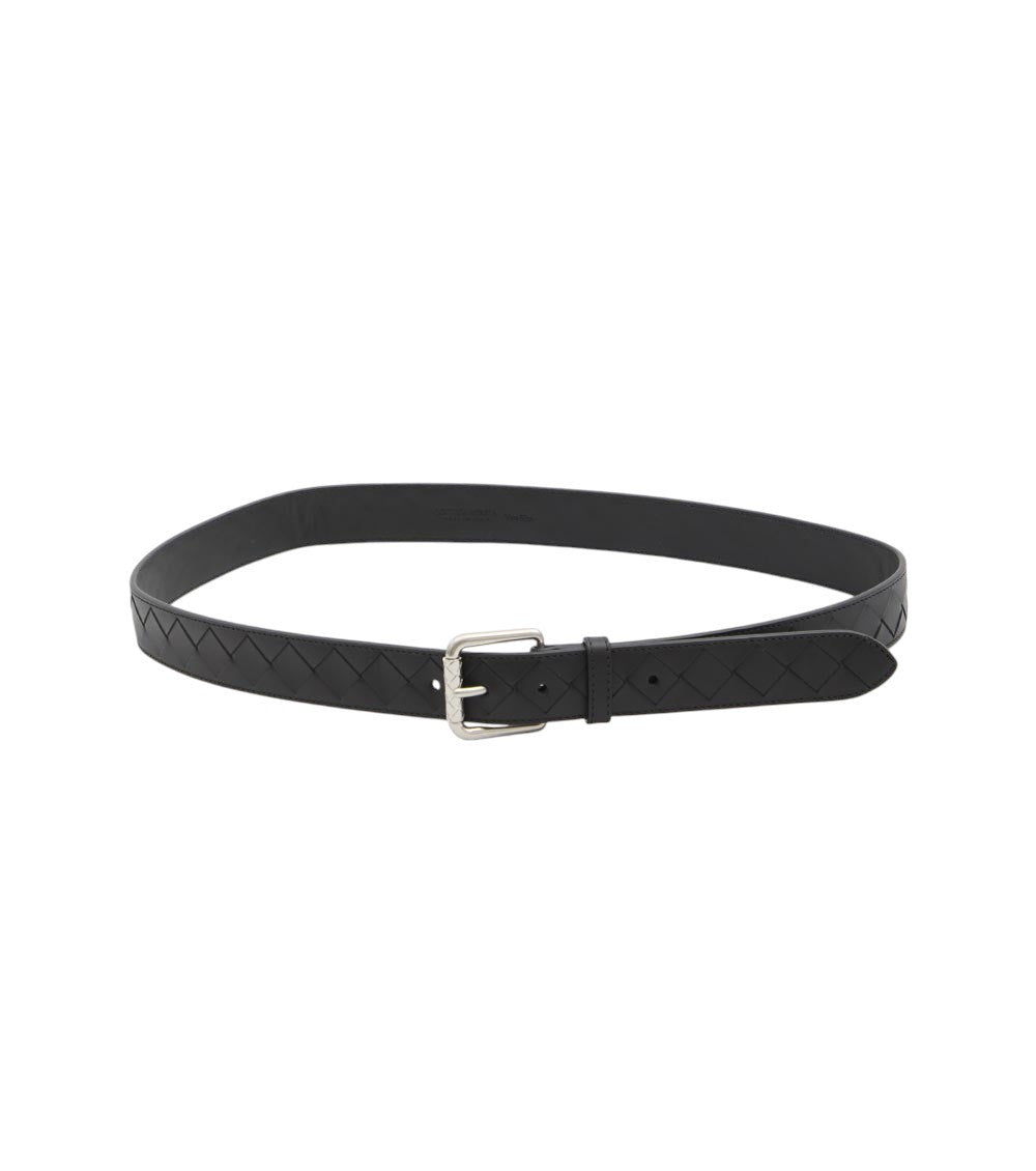Black Intrecciato Buckle Belt 1