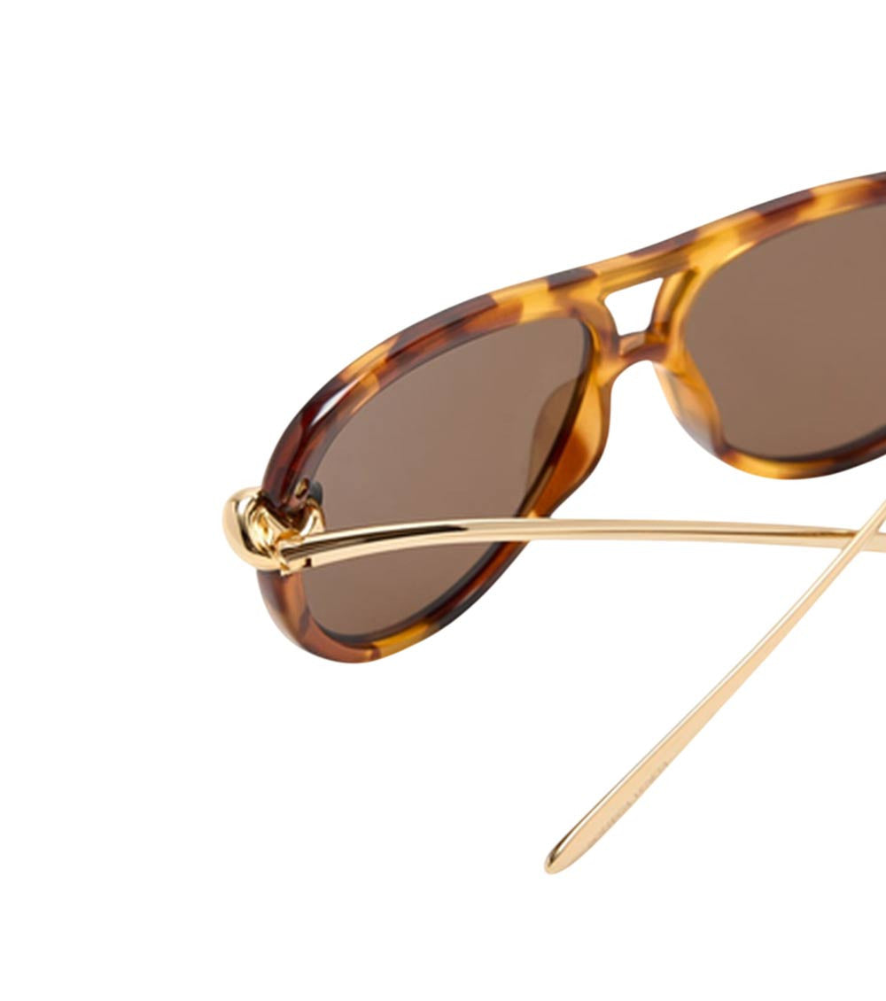 Brown Knot Aviator Sunglasses 2
