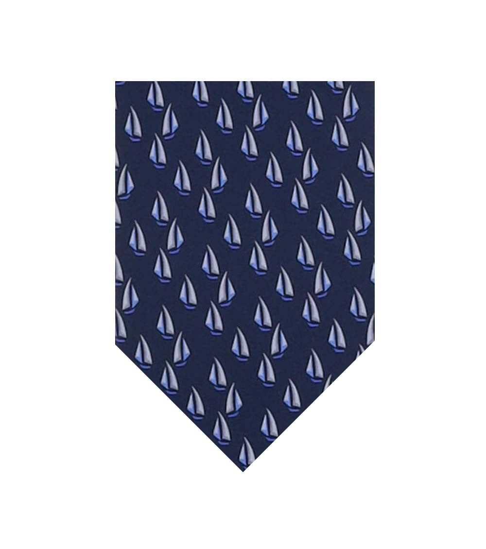 Blue Sailboat Graphic Tie 1