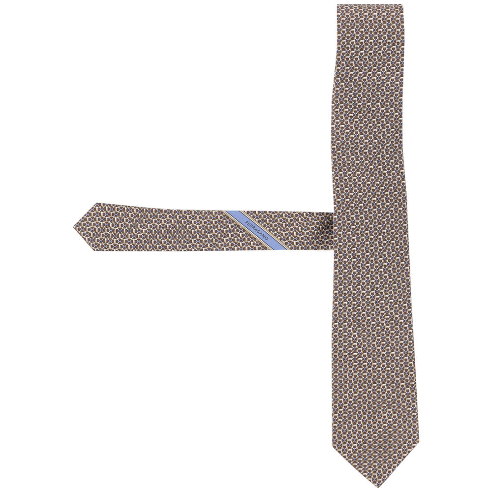 Brown Gancini Logo Tie 2
