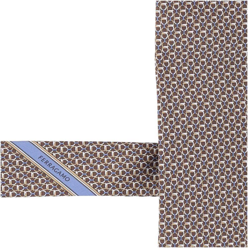 Brown Gancini Logo Tie 3