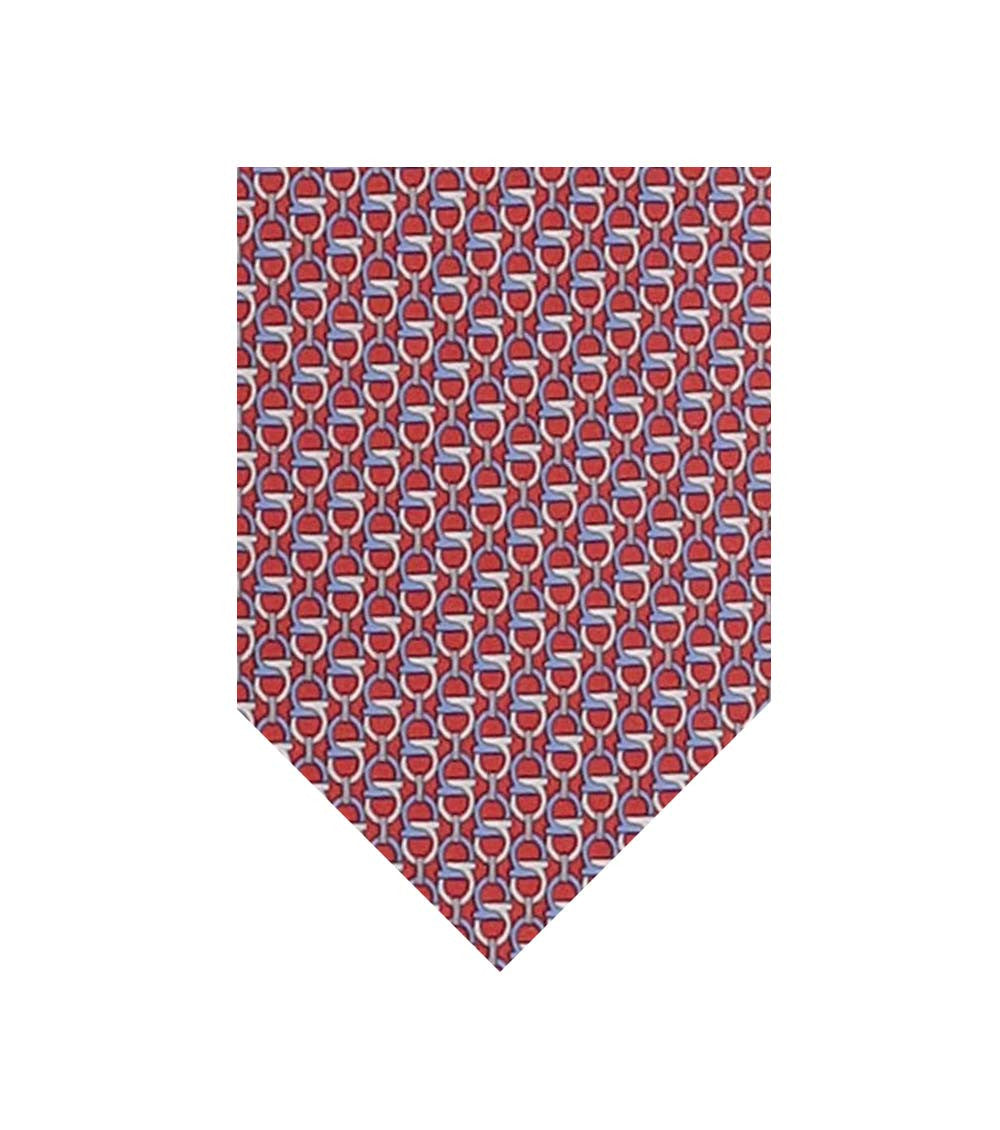 Red Gancini Logo Tie 1