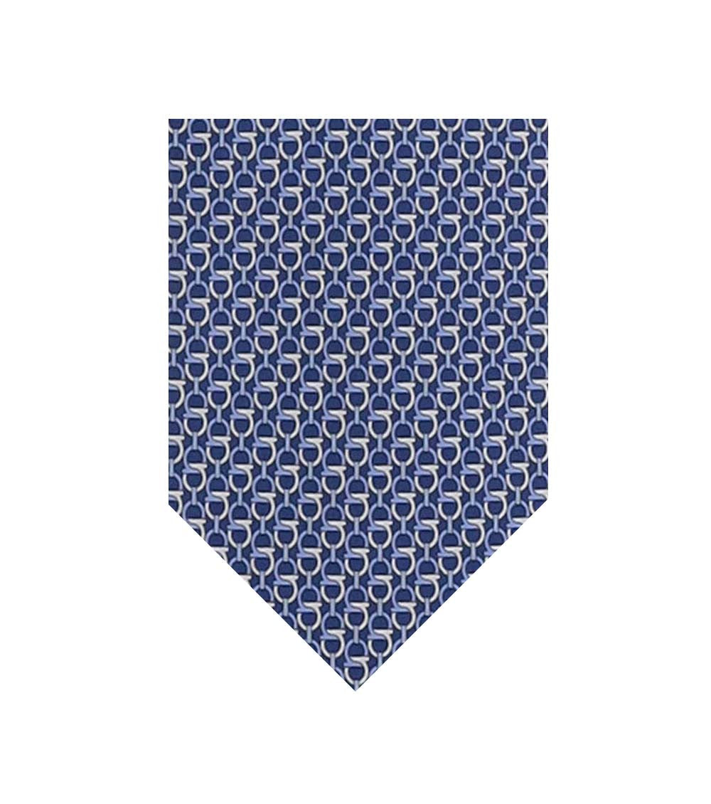 Blue Gancini Logo Tie 1