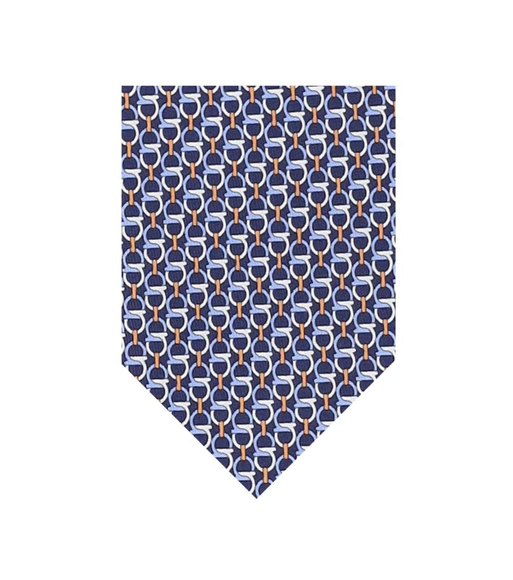 Blue Gancini Logo Tie 1
