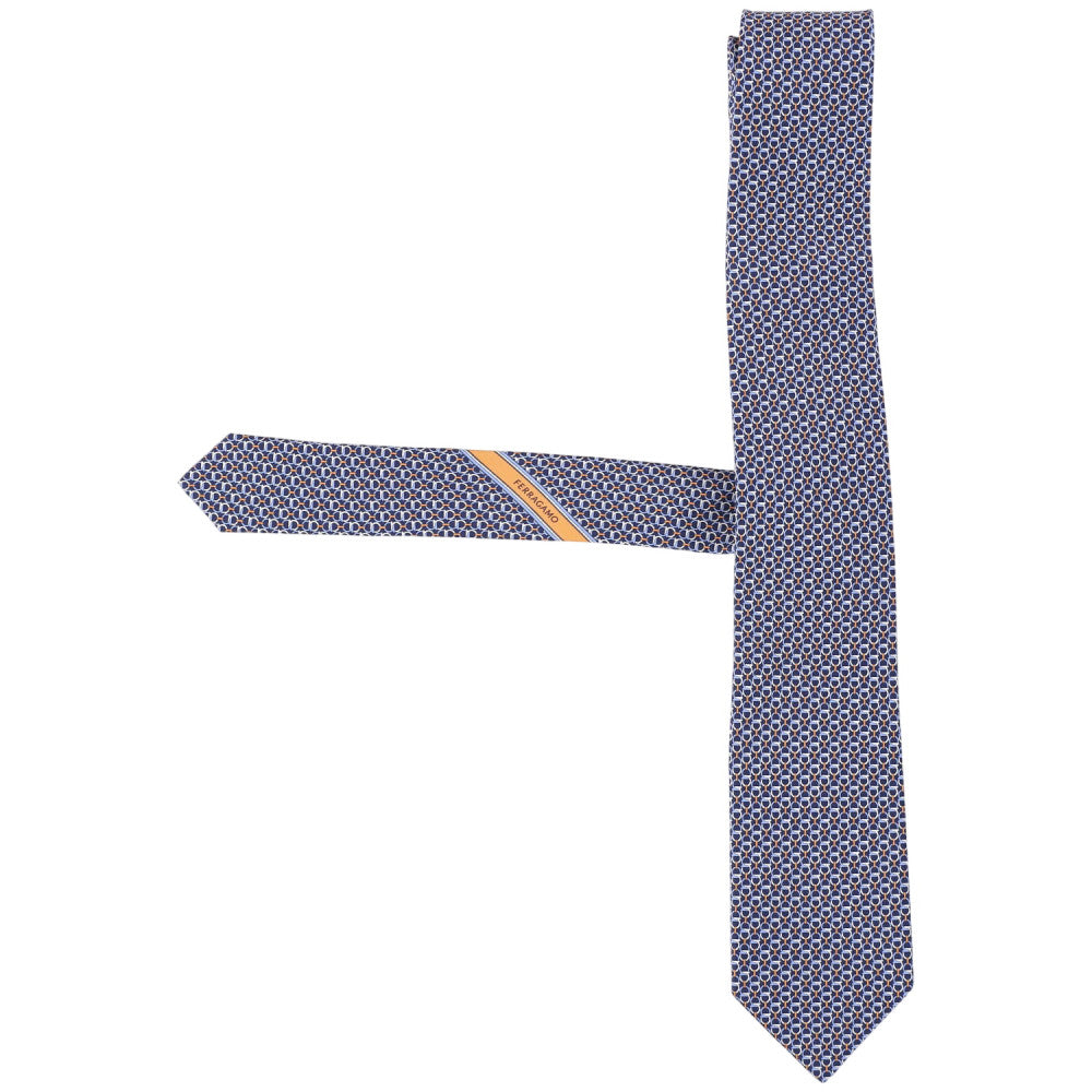 Blue Gancini Logo Tie 2