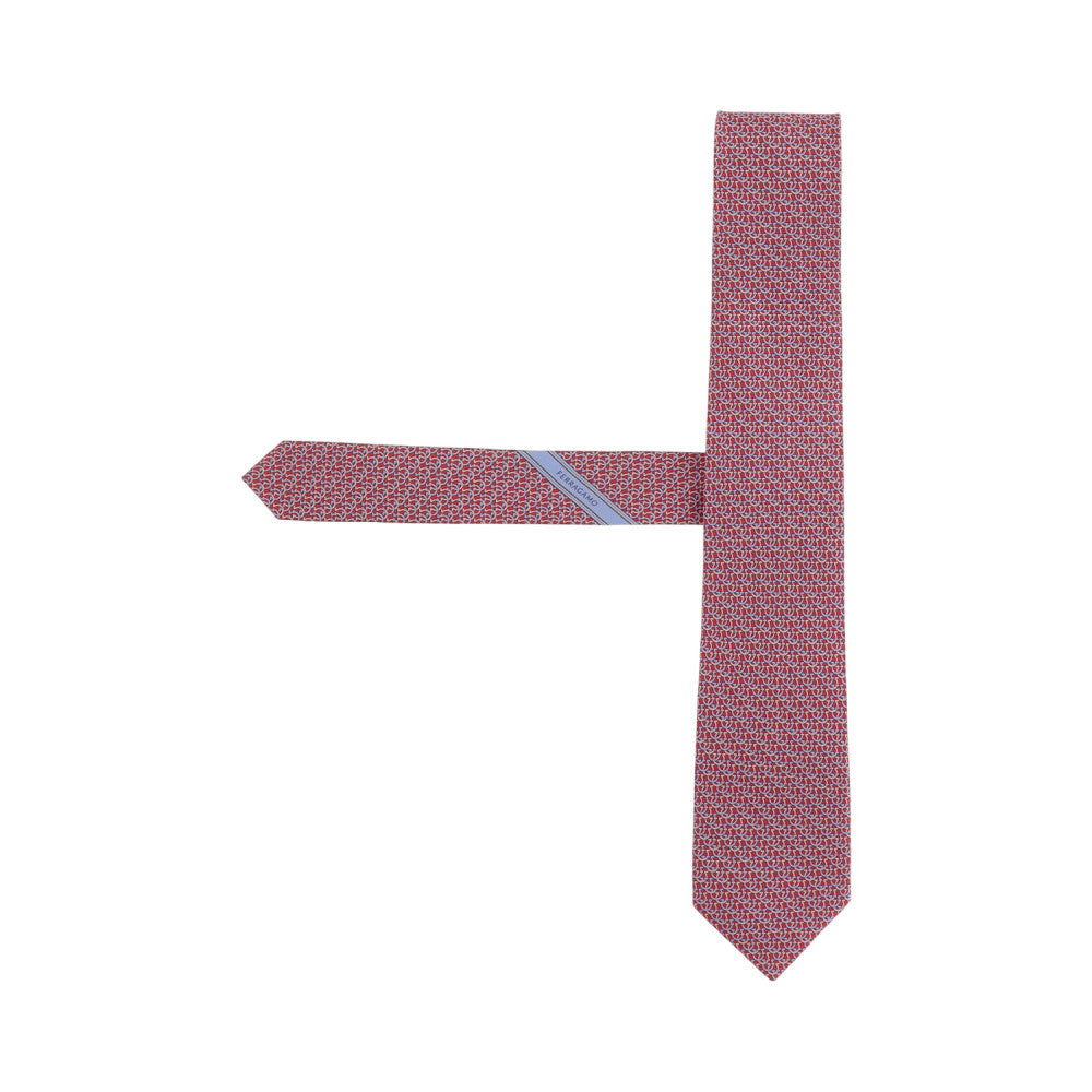 Red Gancini Logo Tie 2