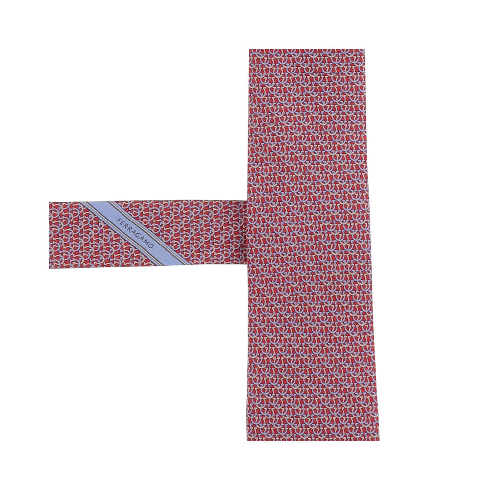 Red Gancini Logo Tie 3
