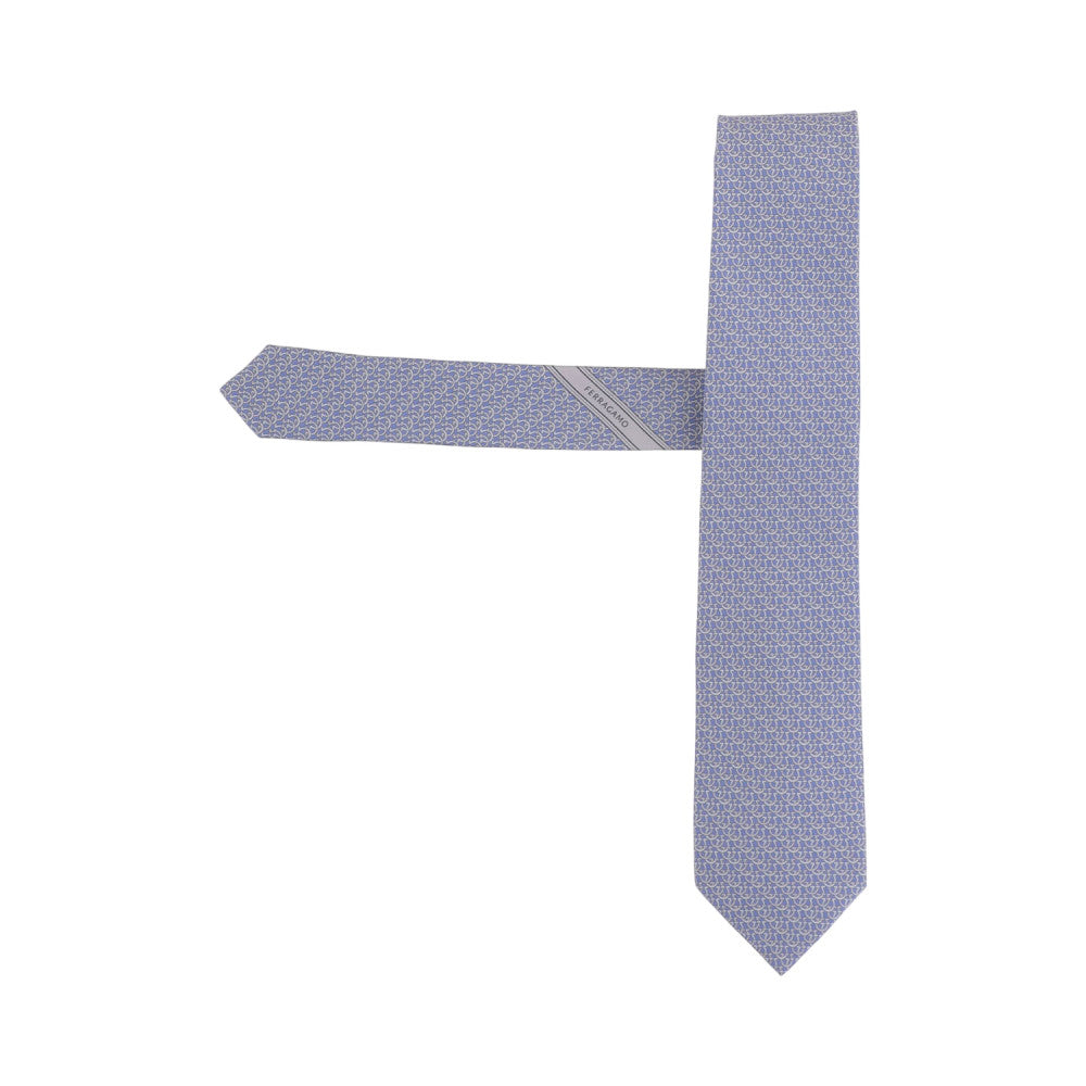 Light Blue Gancini Logo Tie 2