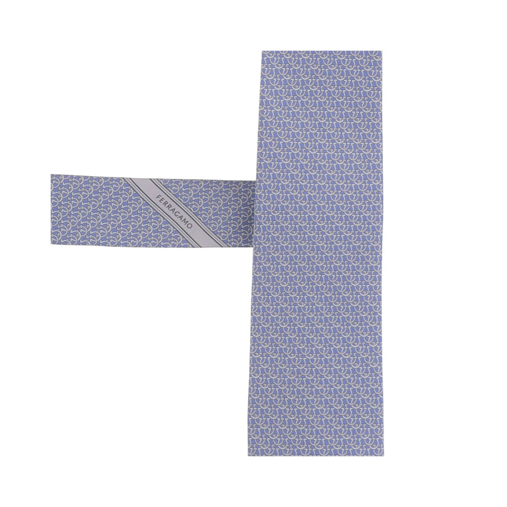 Light Blue Gancini Logo Tie 3