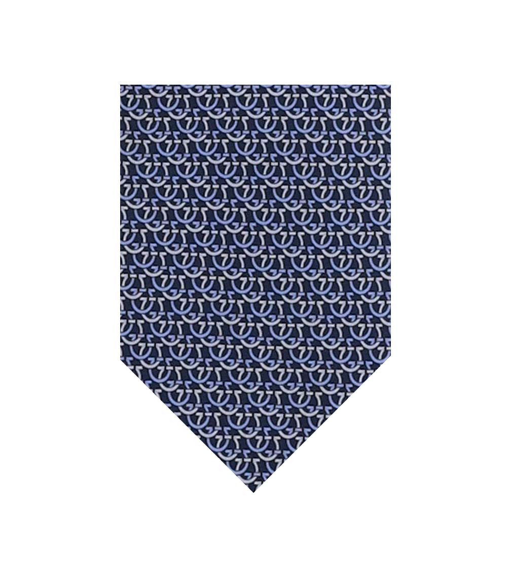 Blue Gancini Logo Tie 1
