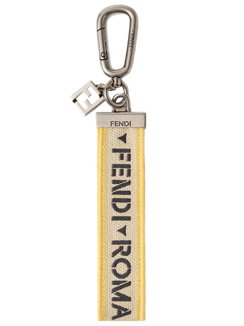 Beige Tape Logo Key Holder 1