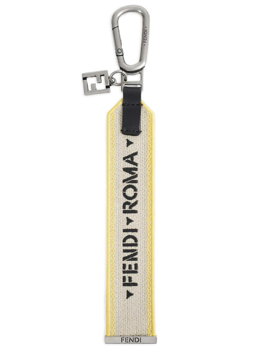Beige Tape Logo Key Holder 1