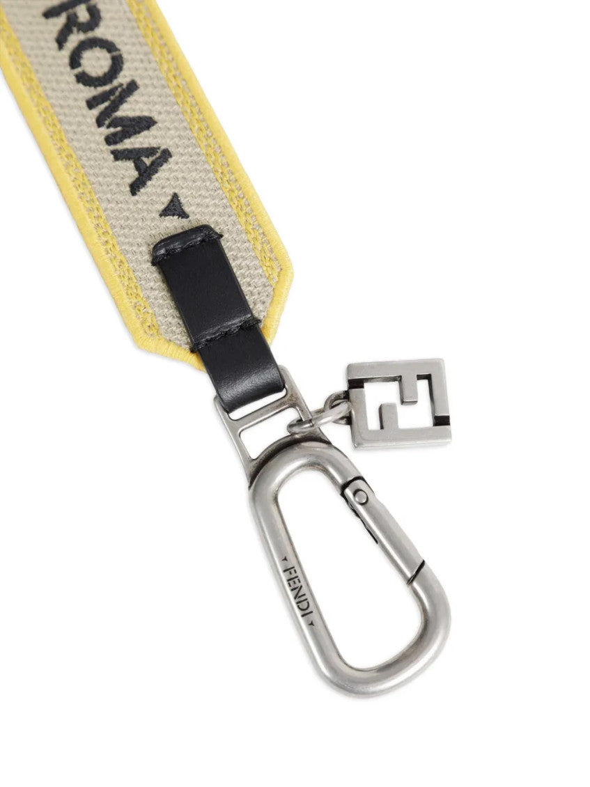 Beige Tape Logo Key Holder 2