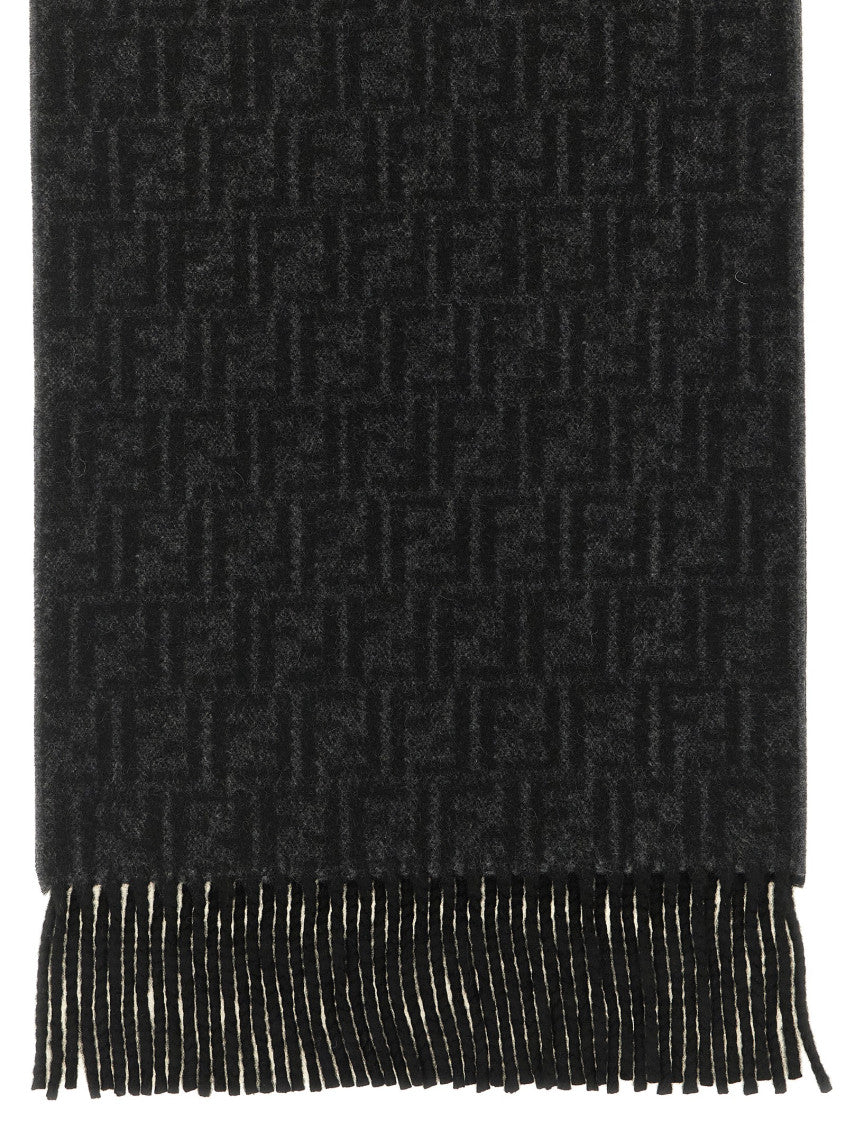 Black Jacquard Logo Scarf 1