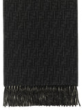Black Jacquard Logo Scarf 1