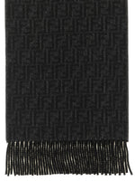 Black Jacquard Logo Scarf 1