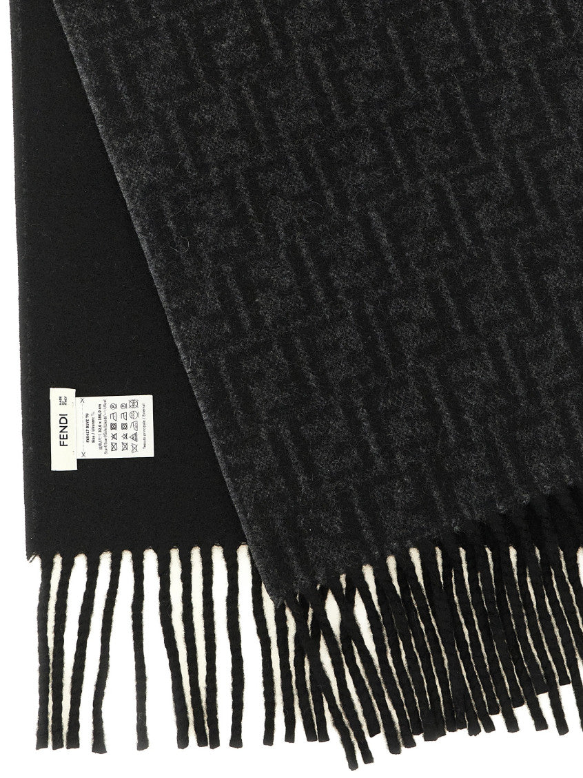 Black Jacquard Logo Scarf 3