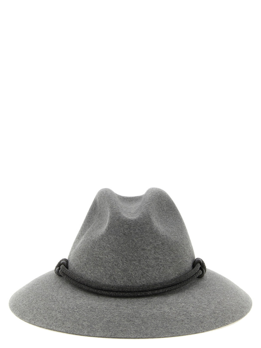 Grey Felt Solid Fedora Hat 1