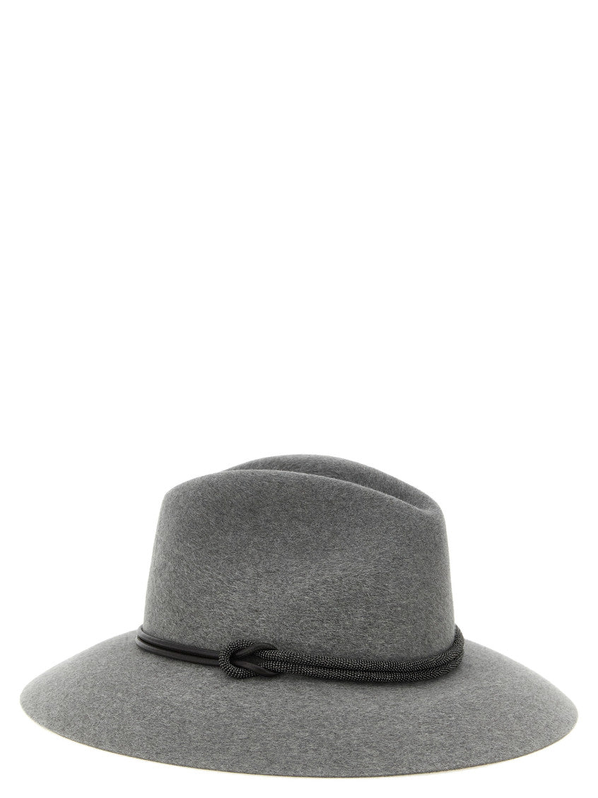 Grey Felt Solid Fedora Hat 2
