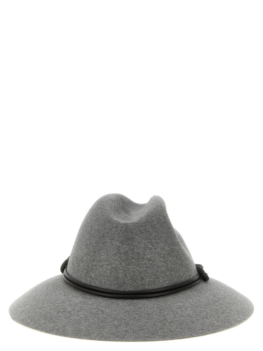 Grey Felt Solid Fedora Hat 3