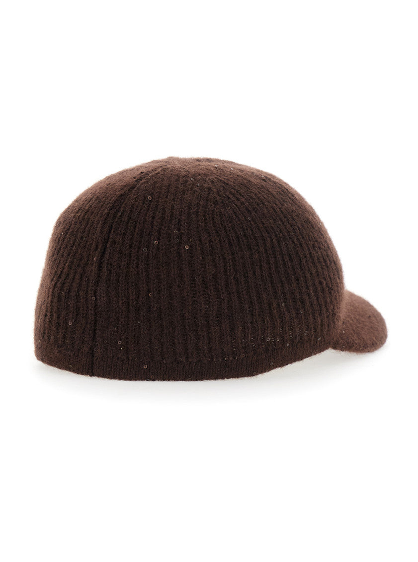 Brown Knitted Baseball Cap 2
