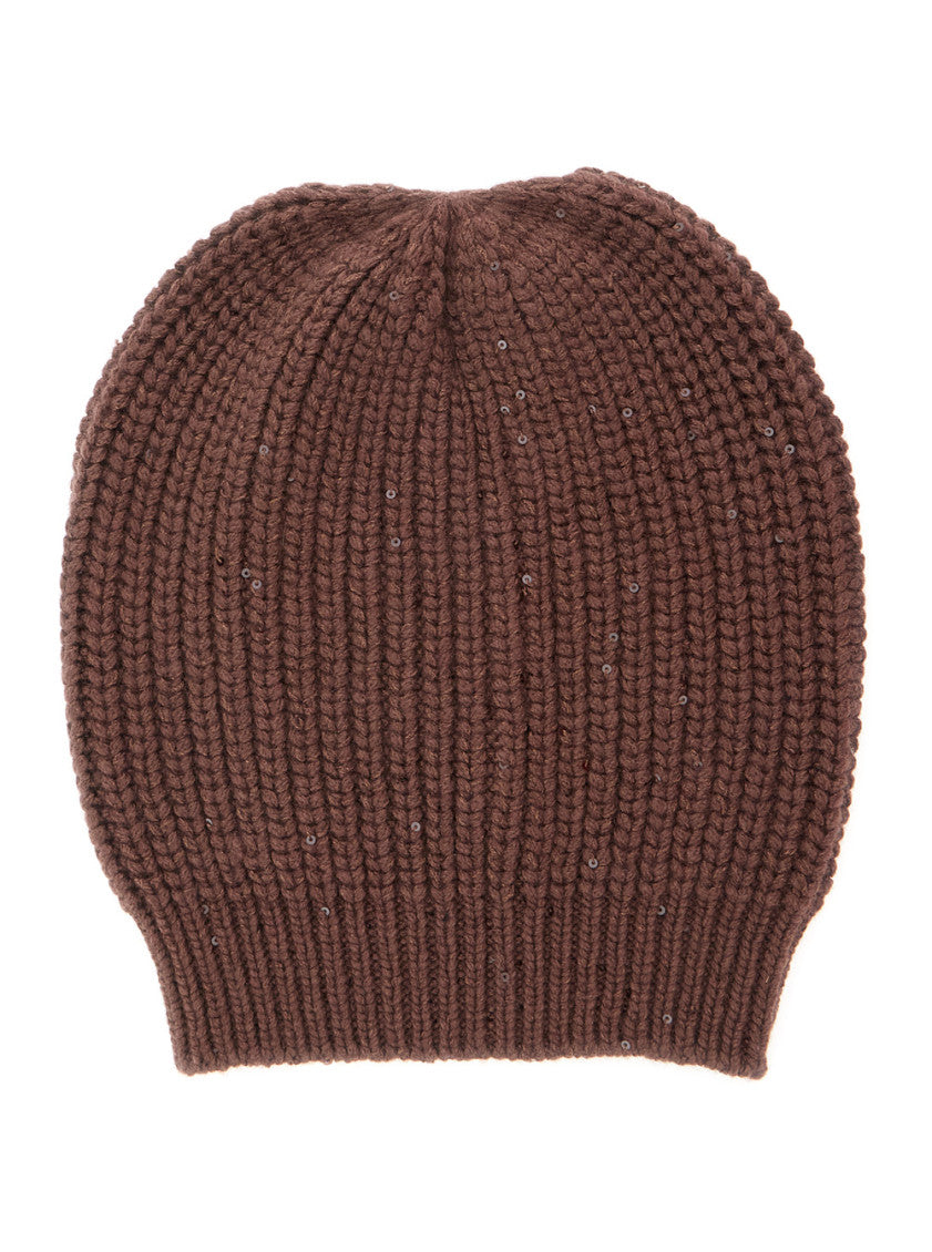 Brown Knitted Beanie Cap 1