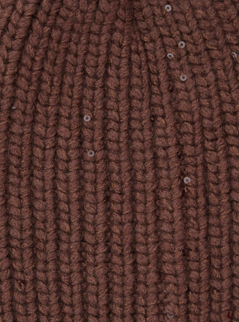 Brown Knitted Beanie Cap 2