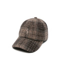 Brown Checks Baseball Cap 1