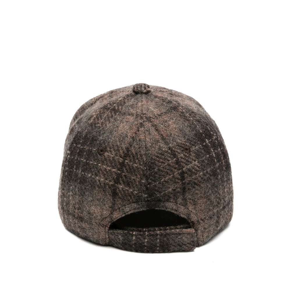 Brown Checks Baseball Cap 2