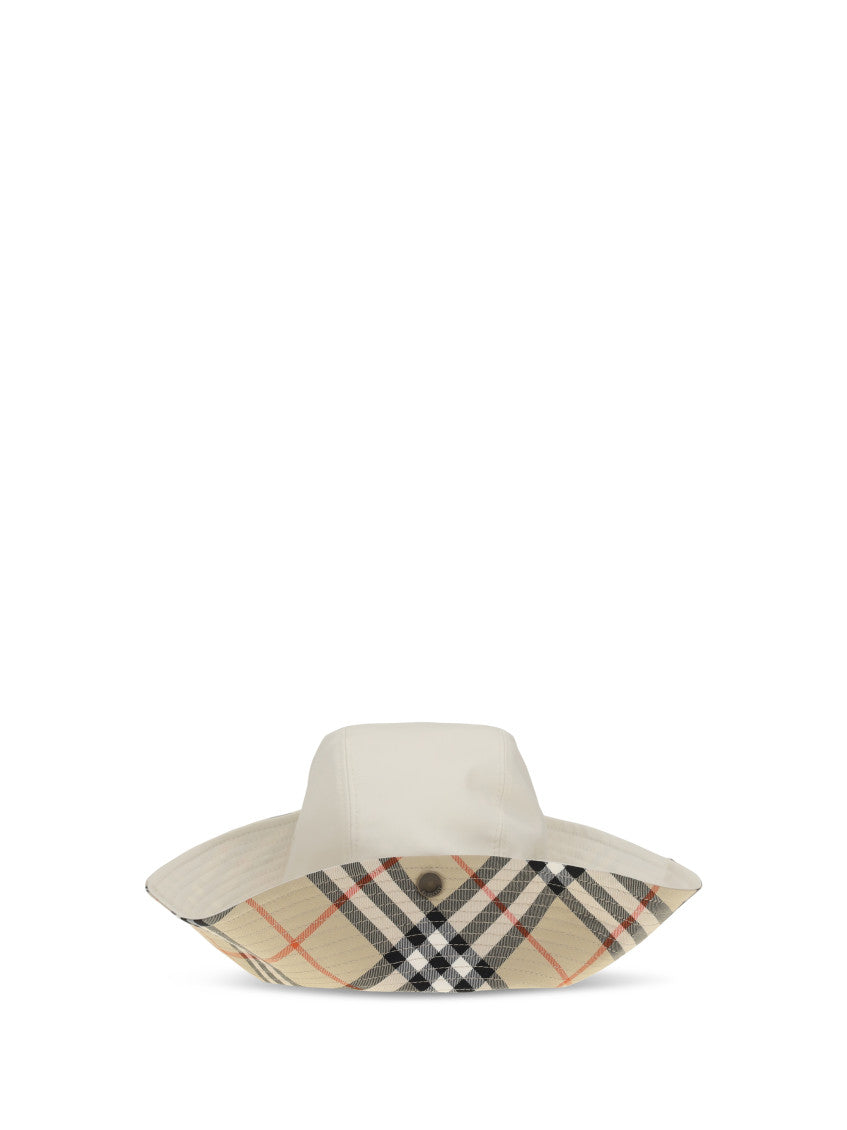 White Signature Checks Bucket Hat 1