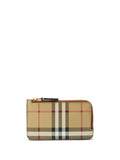 Beige Vintage-Check print zipped wallet 1