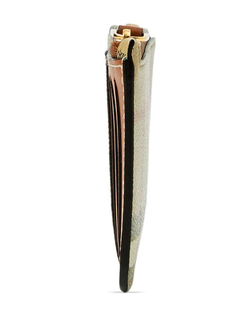 Beige Vintage-Check print zipped wallet 2
