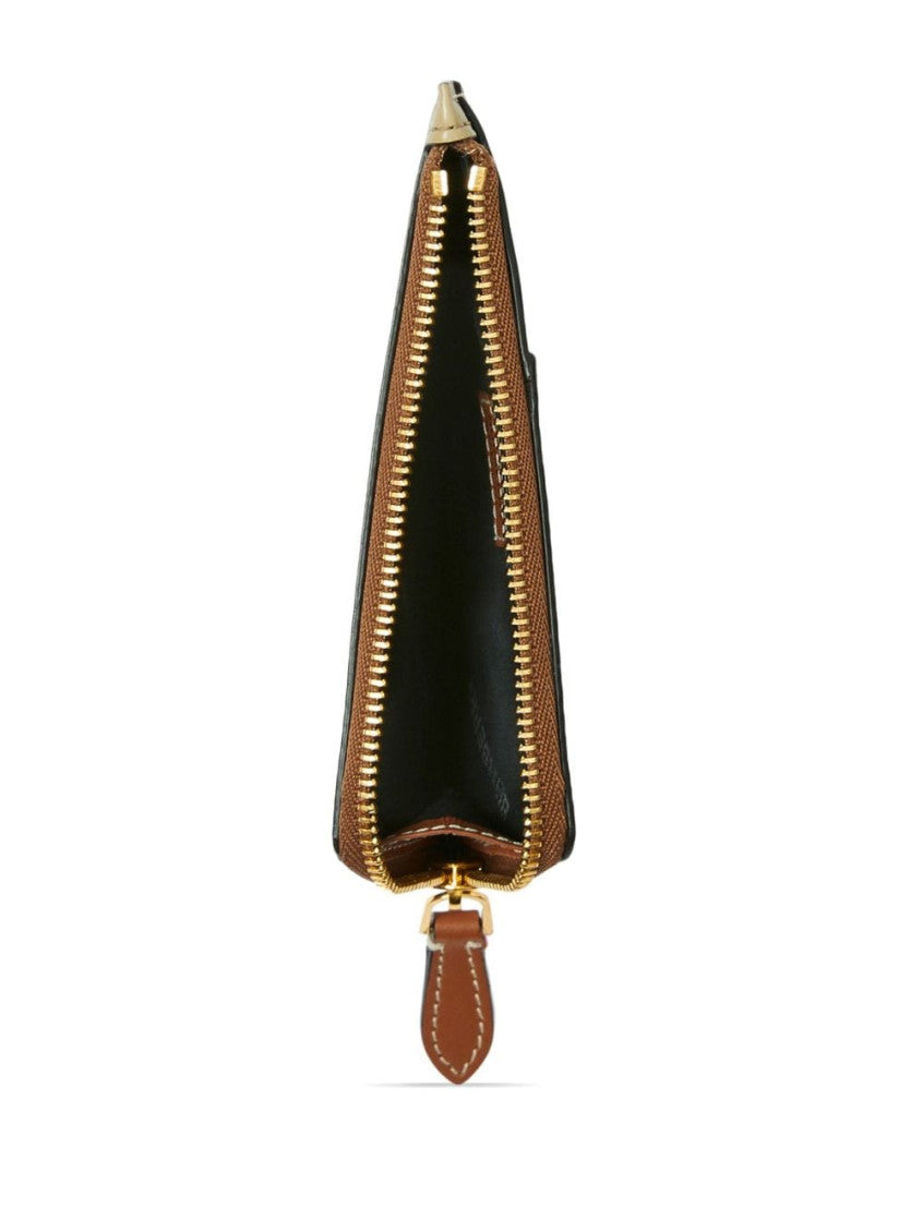 Beige Vintage-Check print zipped wallet 4