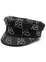 Black Baker Boy logo strass hat 1