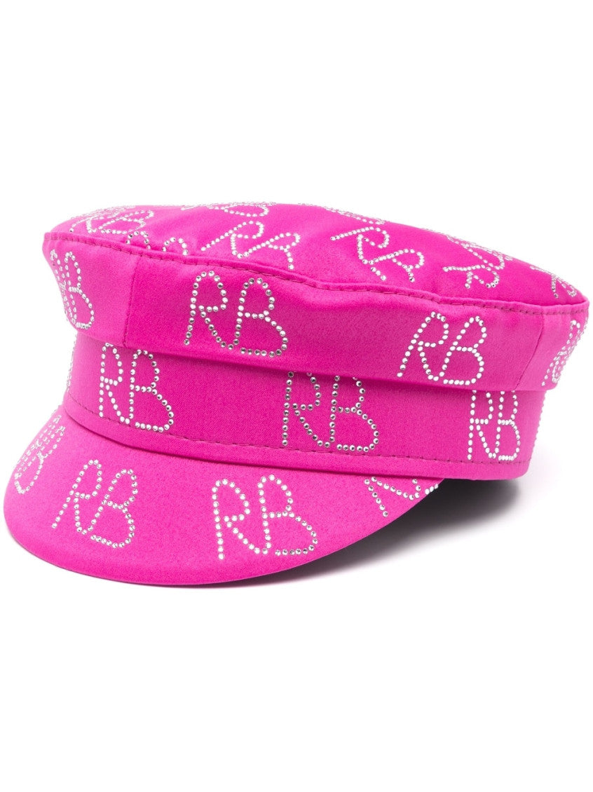 Pink Baker Boy logo strass hat 1