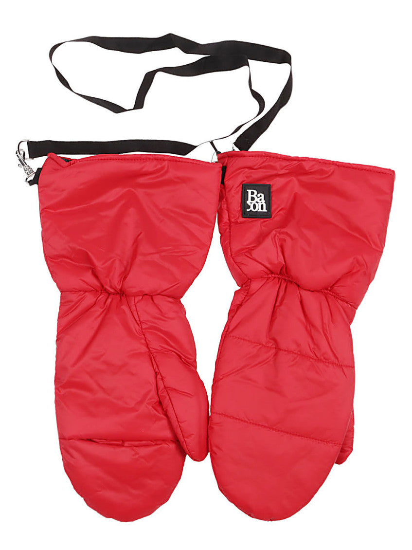 Red Little Joy puffer gloves 1