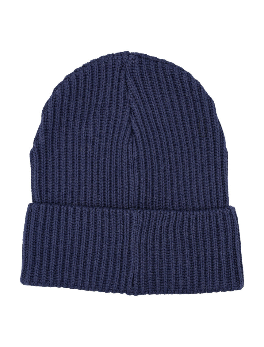Blue Fisherman Rolled Beanie Hat 2