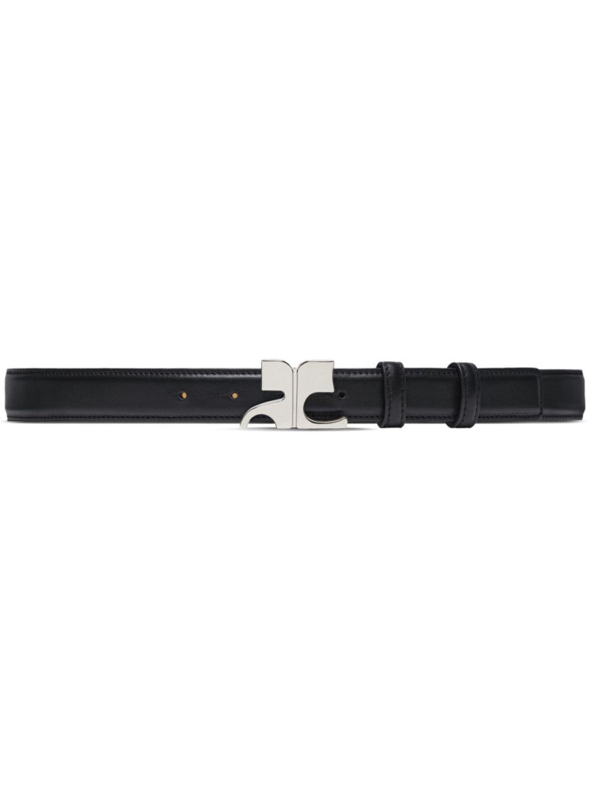 Black Iconic Logo Buckle Belt 1