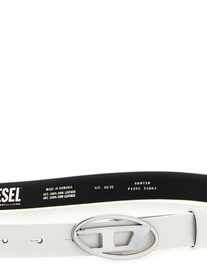 White Oval D logo Belt 3