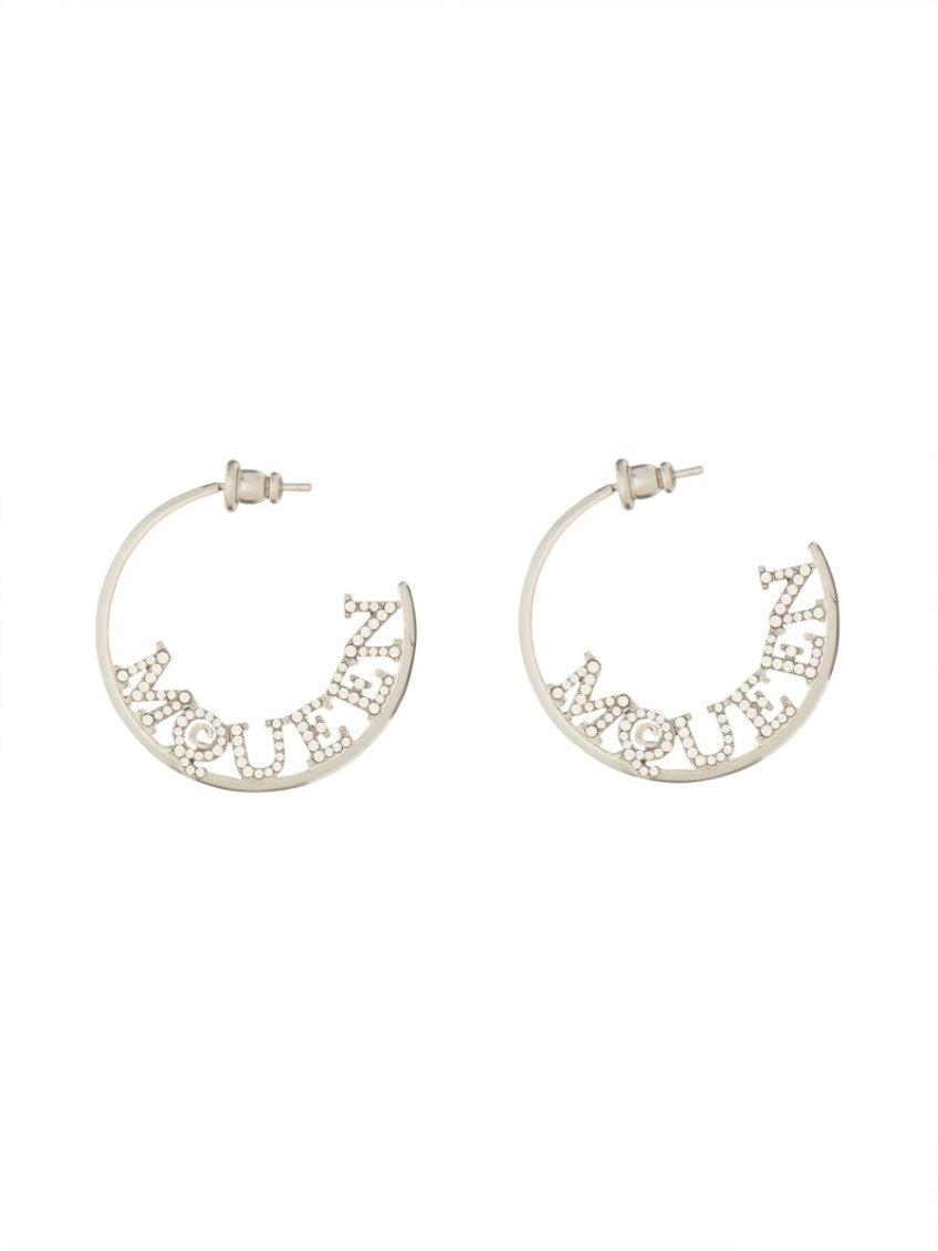 Silver Logo Hoop Earrings 1