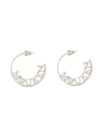 Silver Logo Hoop Earrings 1