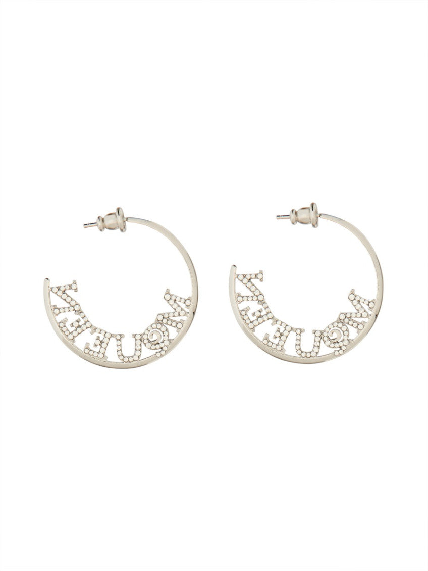 Silver Logo Hoop Earrings 2