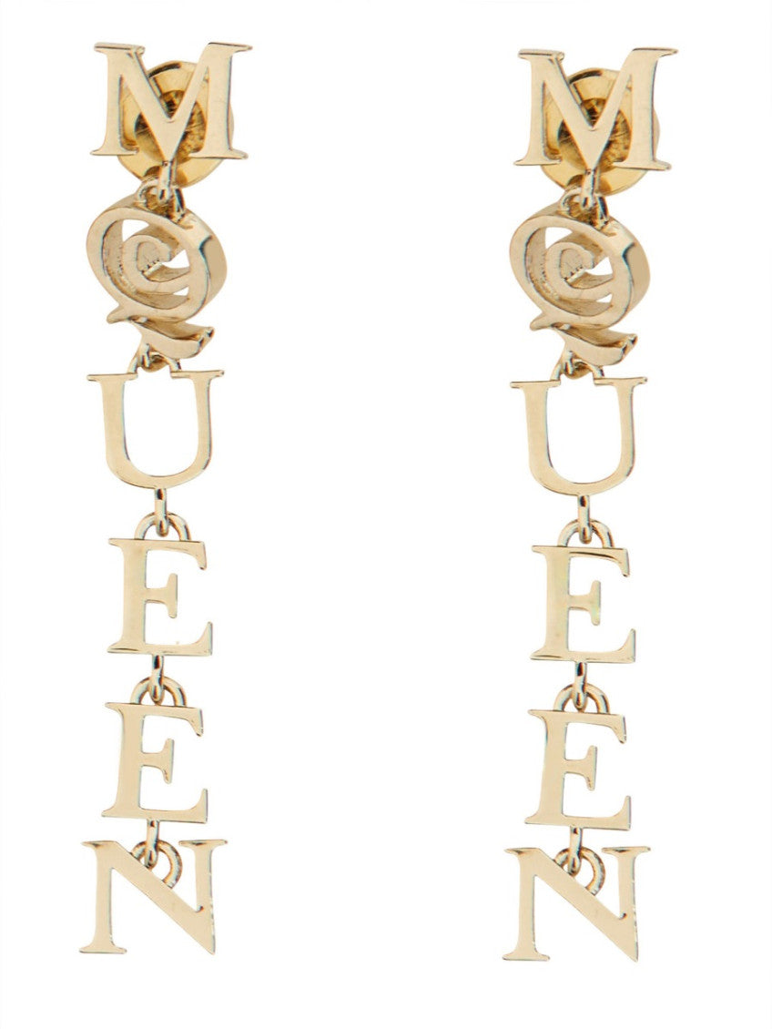 Golden Logo Drop Earrings 1