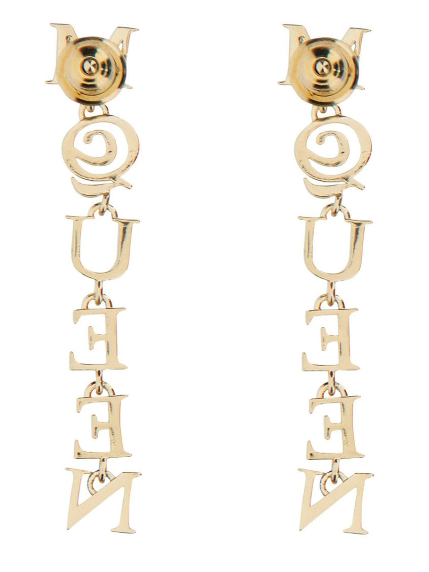 Golden Logo Drop Earrings 2