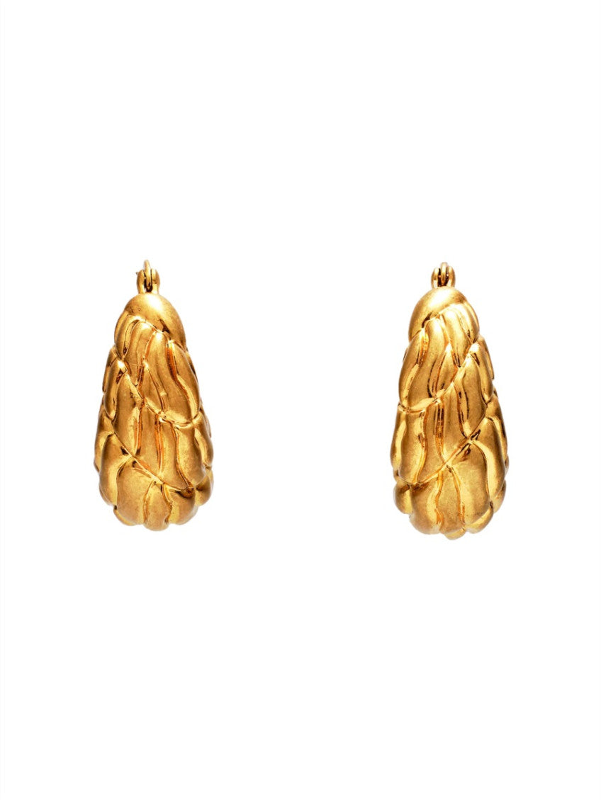 Golden Flour Hoop Earrings 2