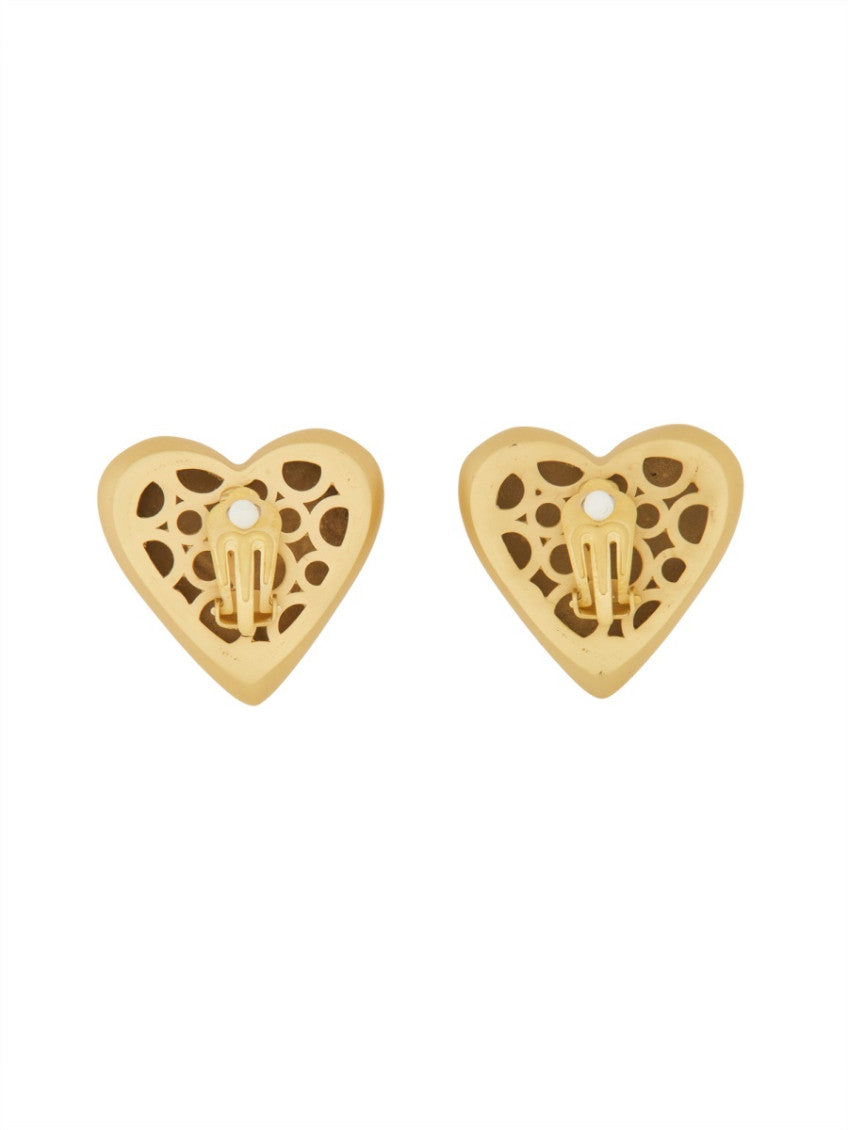 Gold Heart Stud Earrings 2