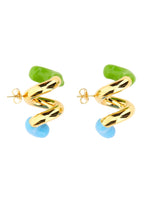 Multicolor Double Fusillo Stud Earrings 1