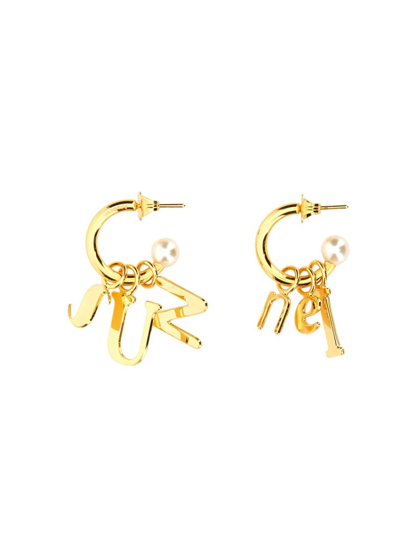 Golden Logo Dangler Earrings 1