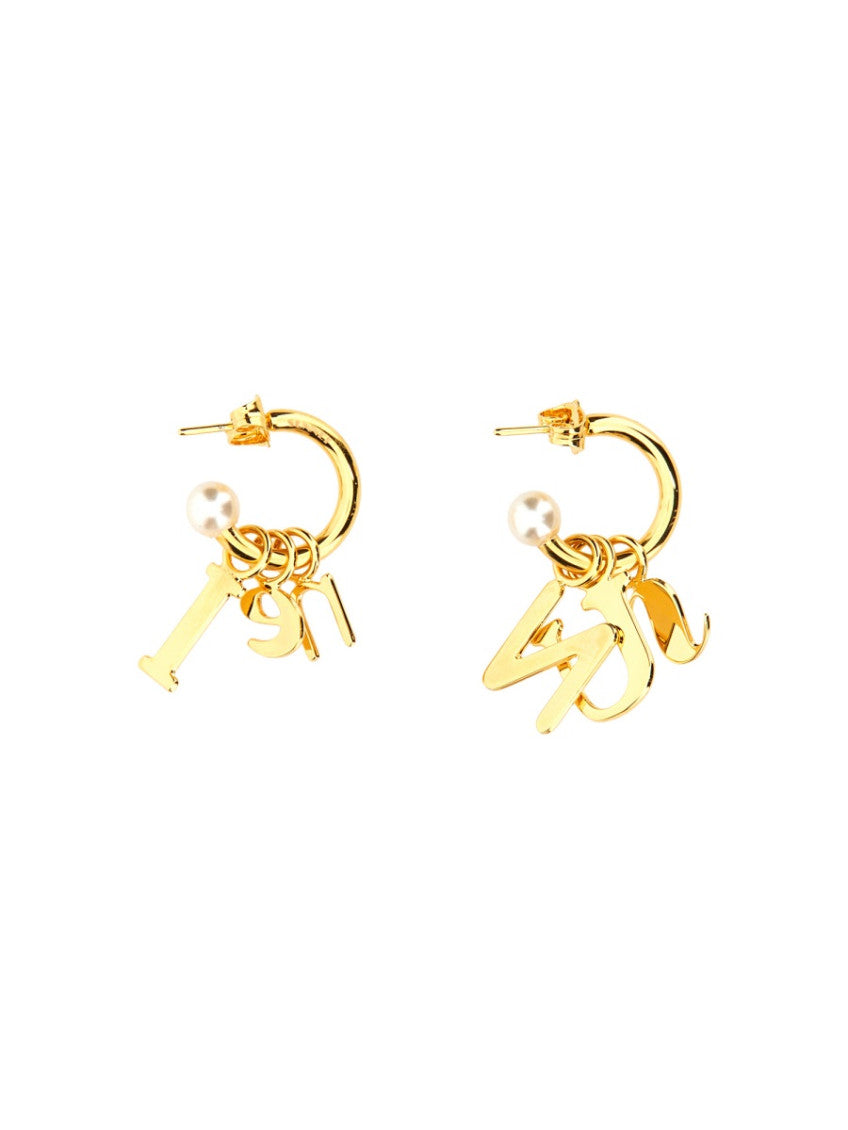 Golden Logo Dangler Earrings 2